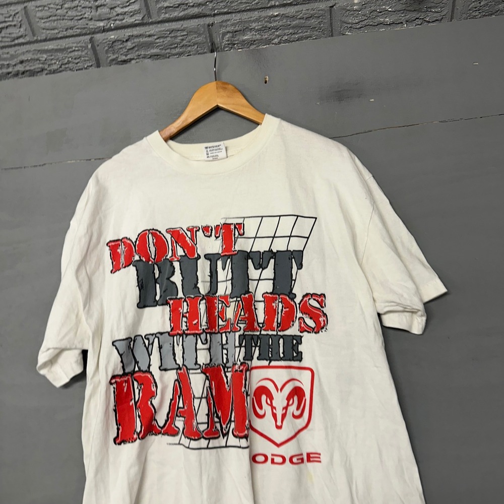 Vintage Racing Champions Dodge Motorsports Ram T-Shirt Mens XL White Graphic Tee